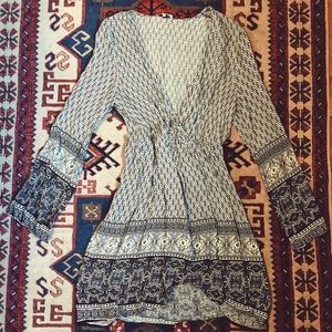 Back to Boho: long sleeve chiffon dress